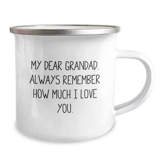 Funny Grandad Gifts, Camping Mug for Grandad, Inspirational Quote 'My Dear Grandad. Always Remember How Much I Love You.' - Image 2