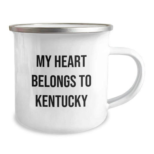 Kentucky Lovers Gifts from Friends to Family, 'My Heart Belongs To Kentucky' Funny Camping Mug, Birthday Unique Gifts for Kentucky Enthusiasts - Image 2
