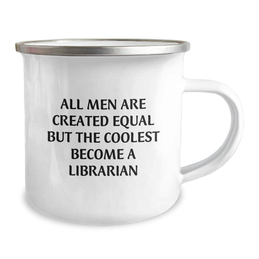 Funny Librarian Gifts for Dad - All Men Become Librarians Camping Mug, Unique Father's Day Unique Gifts from Men to Dad - Image 2