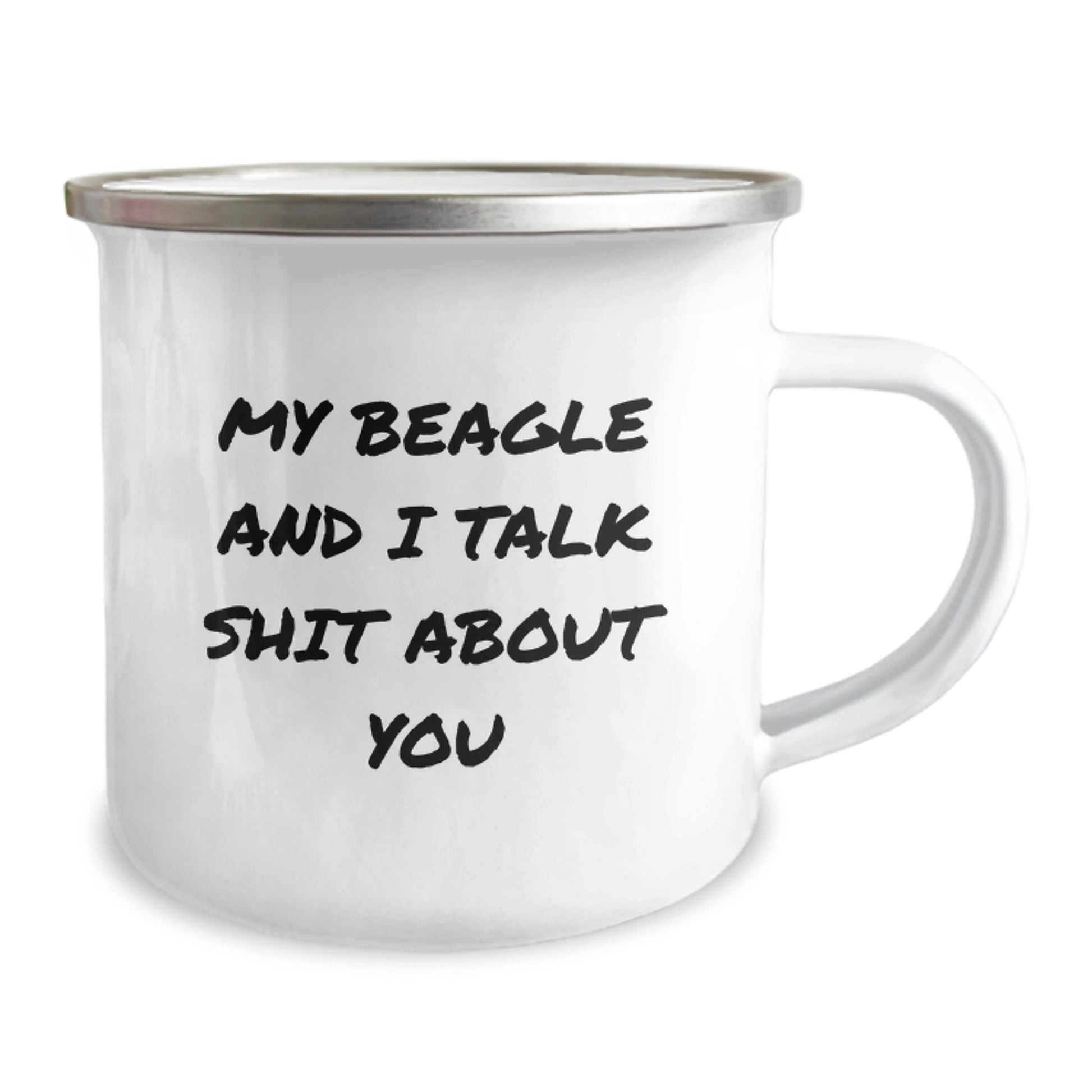 Funny Beagle Dog Gifts for Men Friends Family - My Beagle And I Talk Shit About You Camping Mug - Image 2