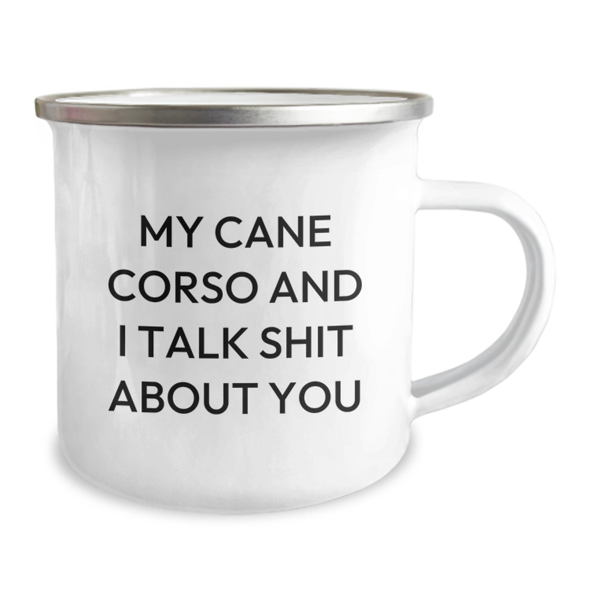 Funny Cane Corso Dog Lover Gifts from Men, Gifts for Cane Corso Dog Owner Moms on Mother's Day, Camping Mug with My Cane Corso And I Talk Shit About You Quote - Image 2