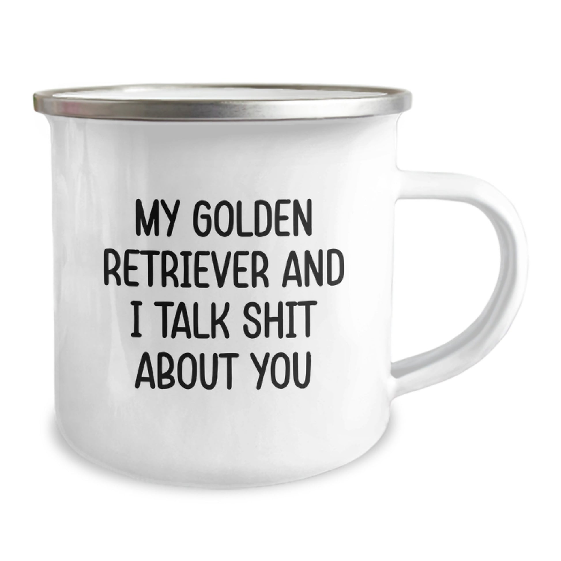 Funny Golden Retriever Dog Gifts for Men, Unique Graduation Gifts from Friends to Family, Camping Mug for Coffee Lovers - 'My Golden Retriever And I Talk Shit About You' - Image 2