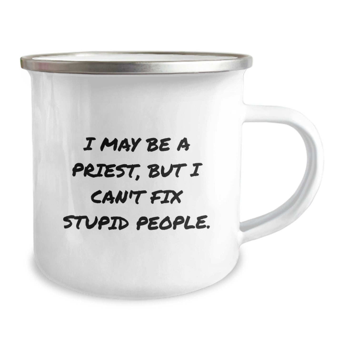 Birthday Gift Priest Camping Mug for Her – Keepsake Present with Enamel - Image 2