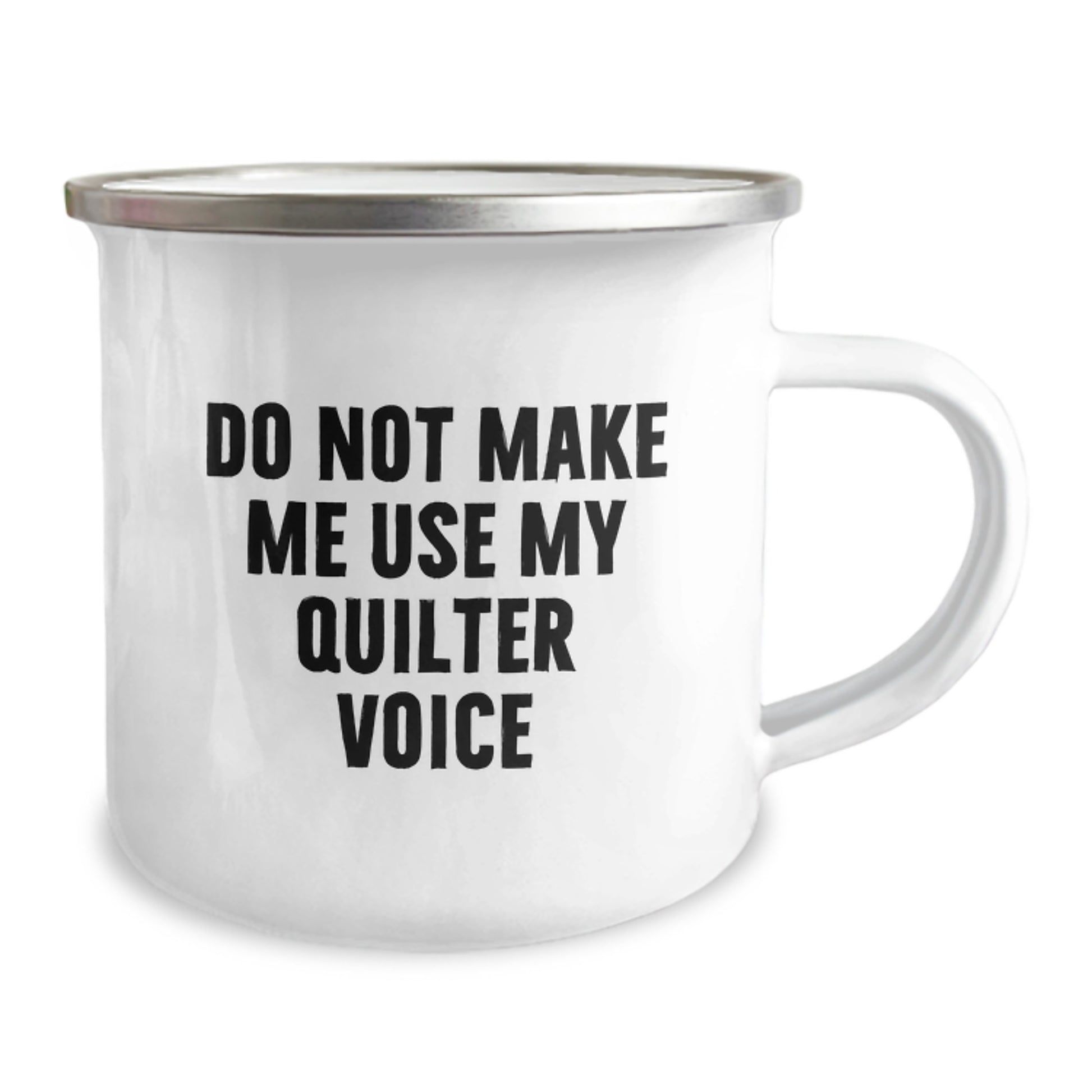 Birthday Gift Quilter Camping Mug for Her – Quilter Voice Warning - Image 2