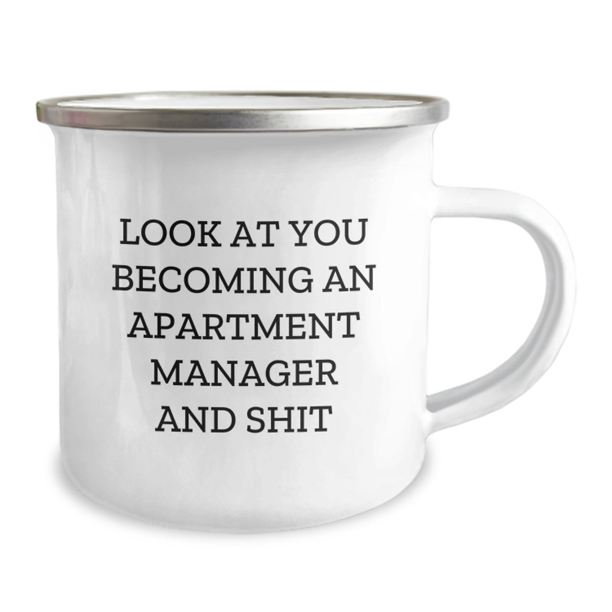 Funny Apartment Manager Gifts for Men, Unique Valentine's Unique Gifts from Men to Apartment Manager, Camping Mug with Funny Quote 'Look At You Becoming An Apartment Manager And Shit' - Image 2