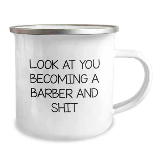 Barber Keepsake Camping Mug for Him Birthday Gift – Bold Quote & Humor - Image 2