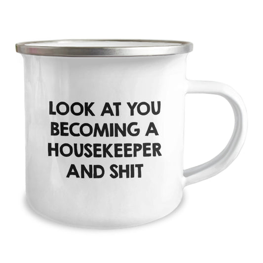 Housekeeper Camping Mug Funny Quote Gifts from Men to Women on Valentine's - Unique Love for Housekeeper - Image 2