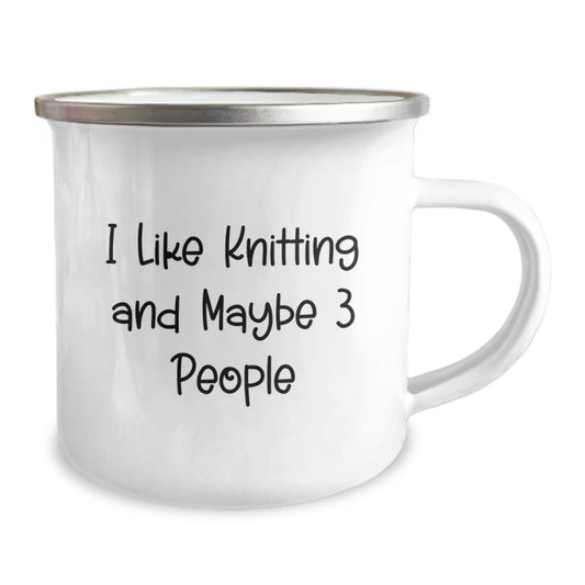 Funny Knitting Gifts for Her - Camping Mug for Knitting Enthusiast, Graduation Unique Gifts from Friends, Women's Knitting Mug - Image 2
