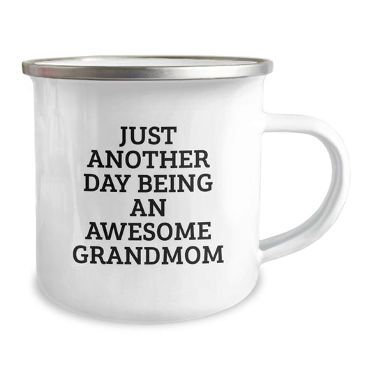 Funny Grandmom Gifts - Just Another Day Being An Awesome Grandmom Christmas Camping Mug For Grandma - Image 2