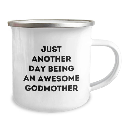 Funny Godmother Gifts from Women to Godmother for Birthday Unique Camping Mug - Just Another Day Being An Awesome Godmother - Image 2