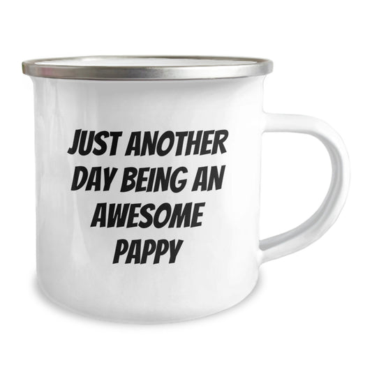 Funny Pappy Camping Mug Gift for Him, Pappy Graduation Unique Gifts from Family and Friends with Inspiration Quote, 12oz Stainless Steel Enamel Finish - Image 2