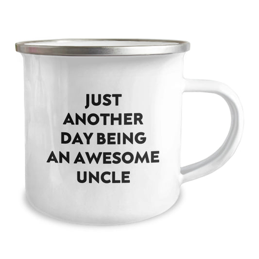 Funny Uncle Birthday Unique Gifts from Men to Awesome Uncle Camping Mug, Just Another Day Being An Uncle - Image 2