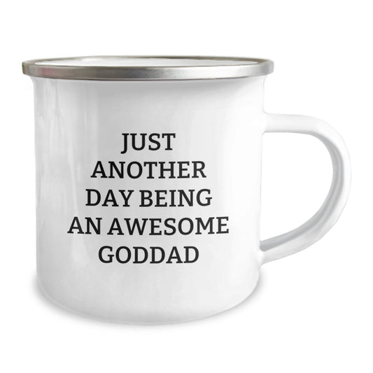 Funny Goddad Gifts, Perfect Camping Mug for Amazing Dads, Birthday Surprise, Just Another Day Being An Awesome Goddad - Image 2