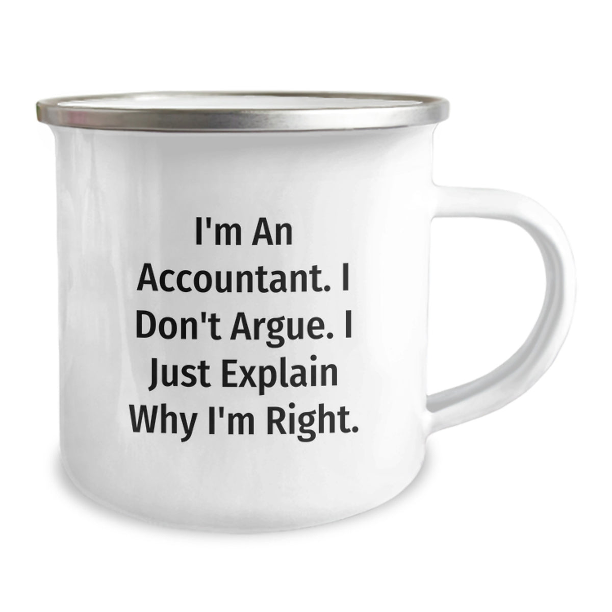 Funny Accountant Gifts for Mom - I'm An Accountant. I Don't Argue. I Just Explain Why I'm Right. Camping Mug from Daughter in Law - Image 2