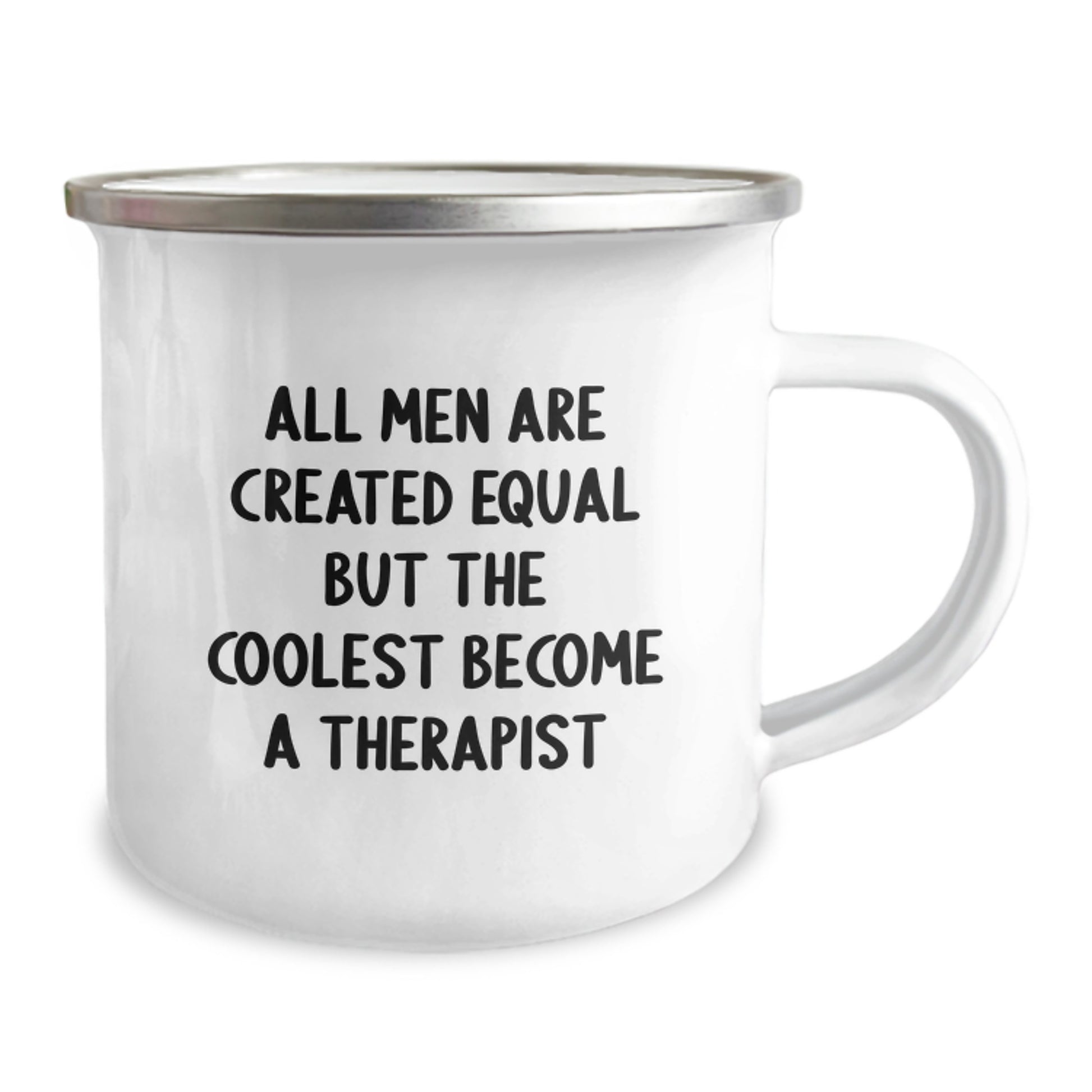 Therapist Keepsake Camping Mug for Him Birthday Gift 12oz Enamel - Image 2