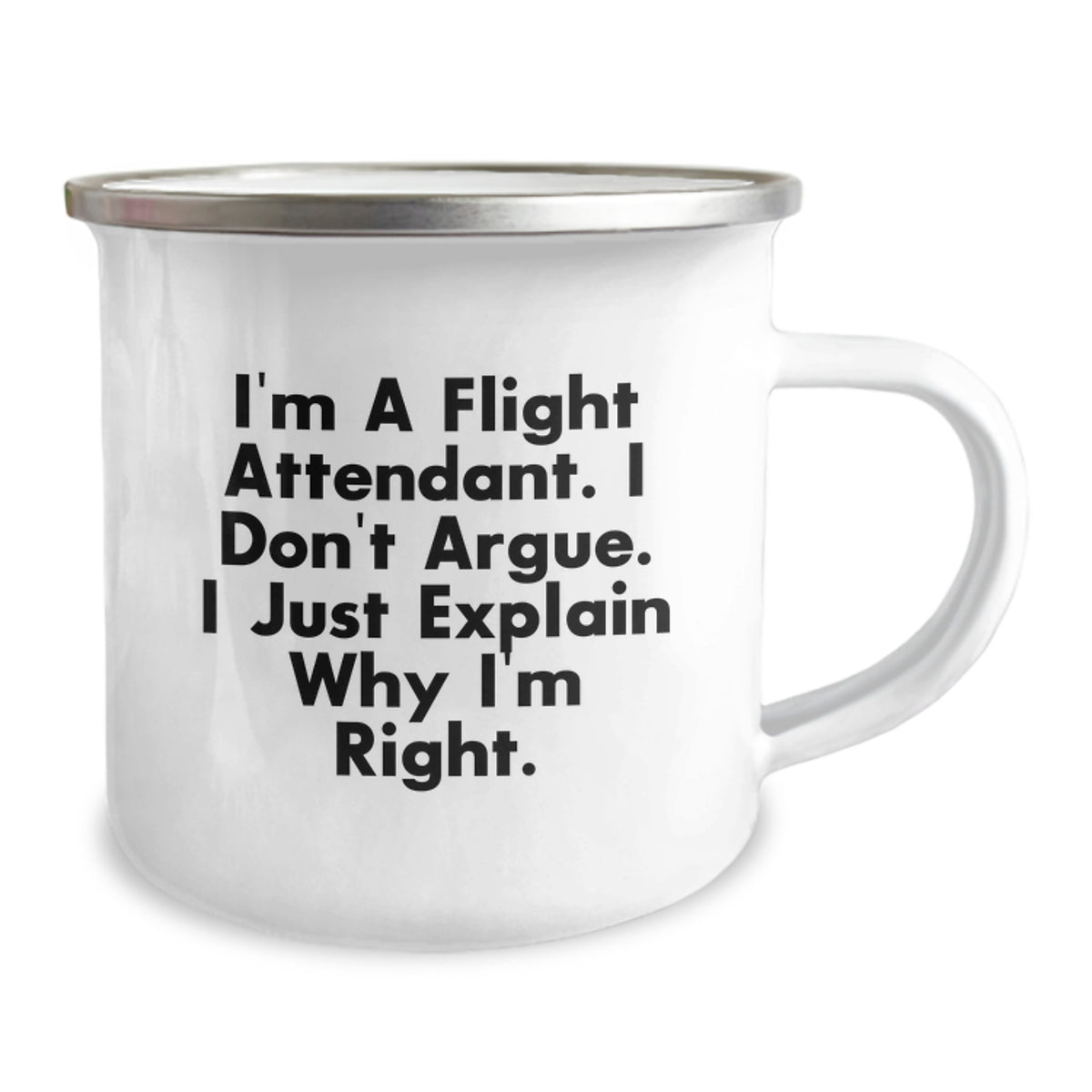 Christmas Gift for Her Flight Attendant Camping Mug - Assertive Quote - Image 2