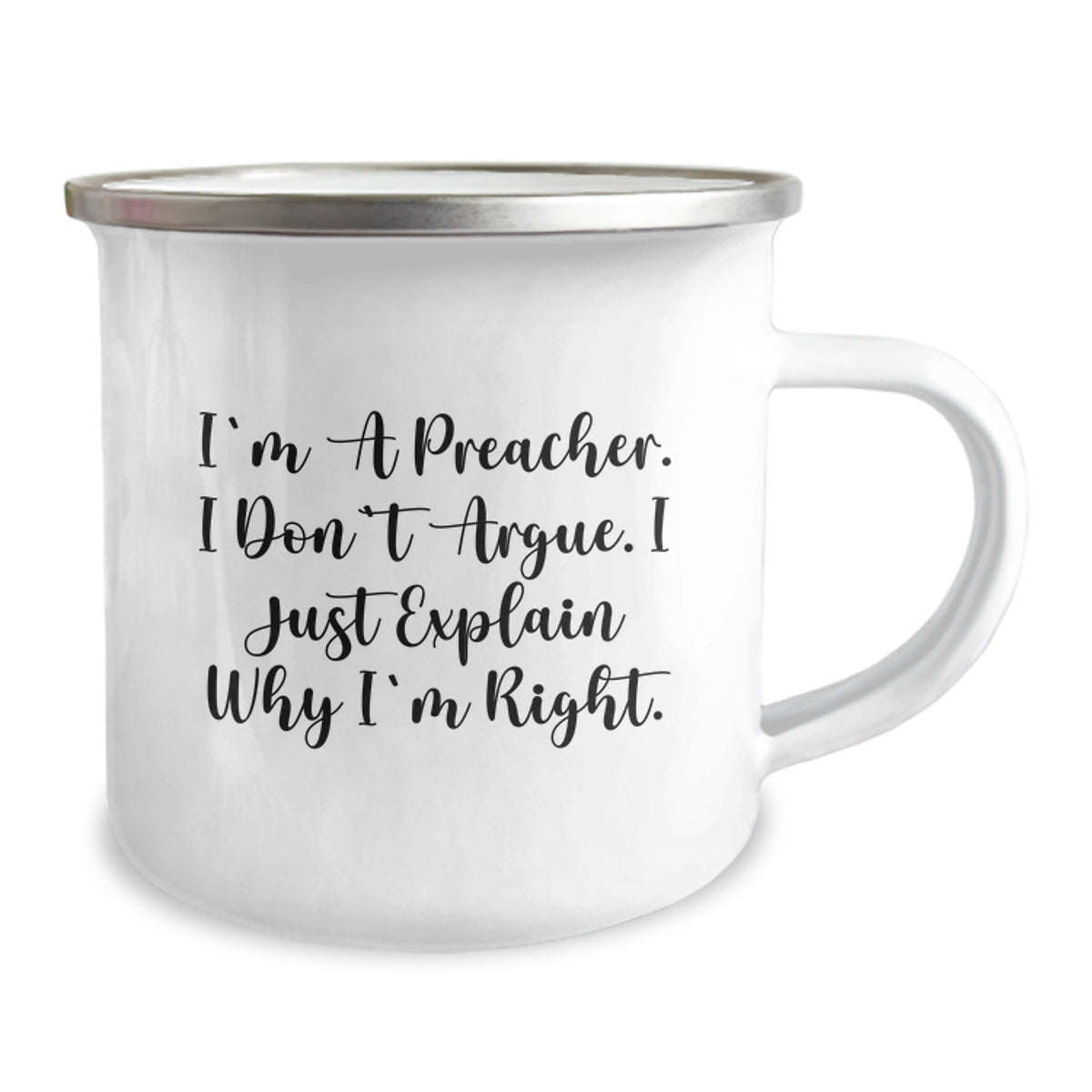 Christmas Gift for Her Preacher Camping Mug - Assertive Tone Present - Image 2