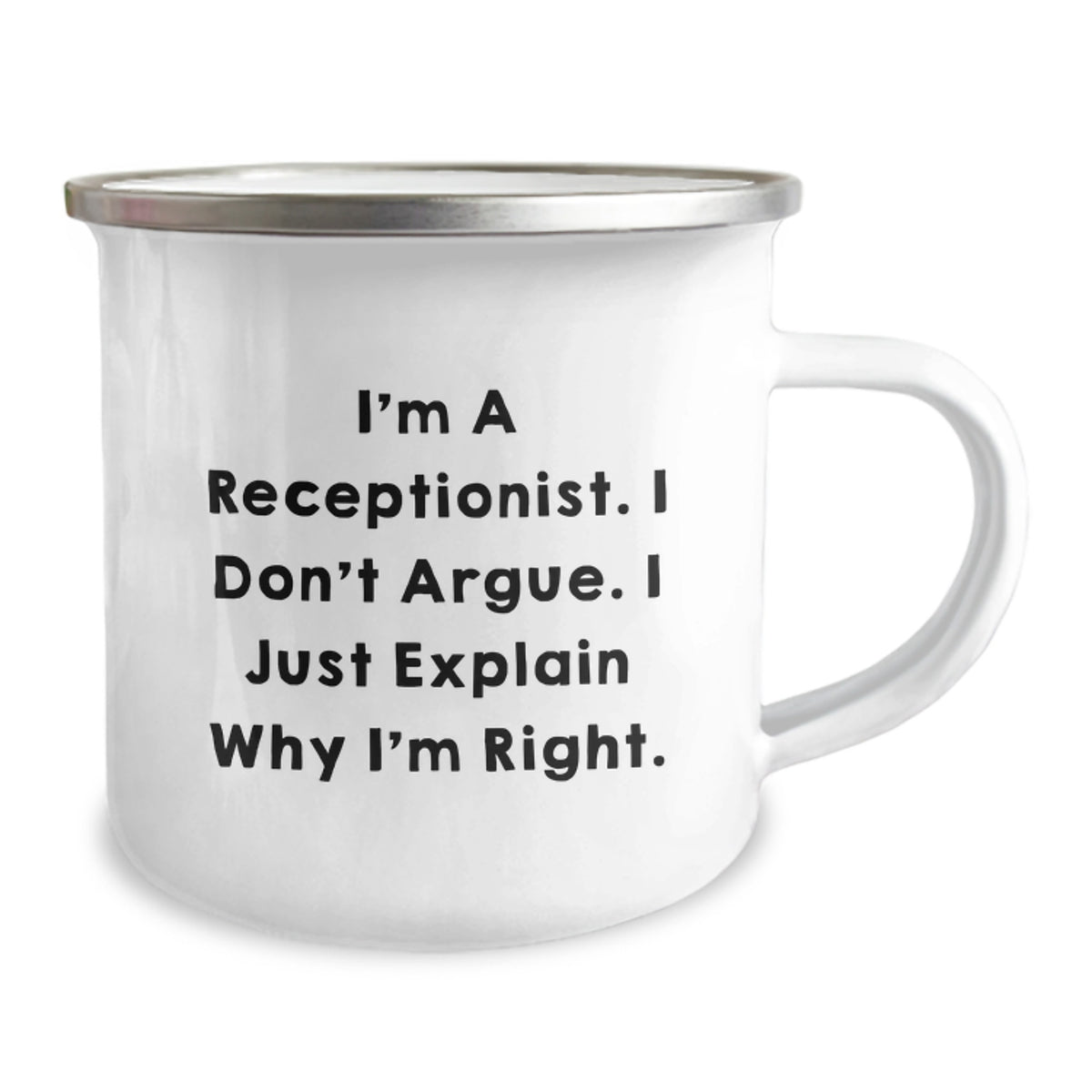 Witty Receptionist Camping Mug Novelty for Friends Birthday Gift - Image 2