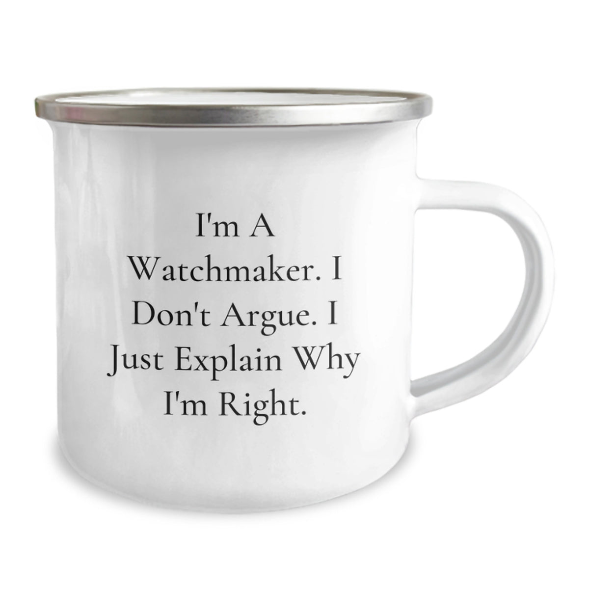 Christmas Gift for Her Watchmaker's Humorous Camping Mug - Image 2
