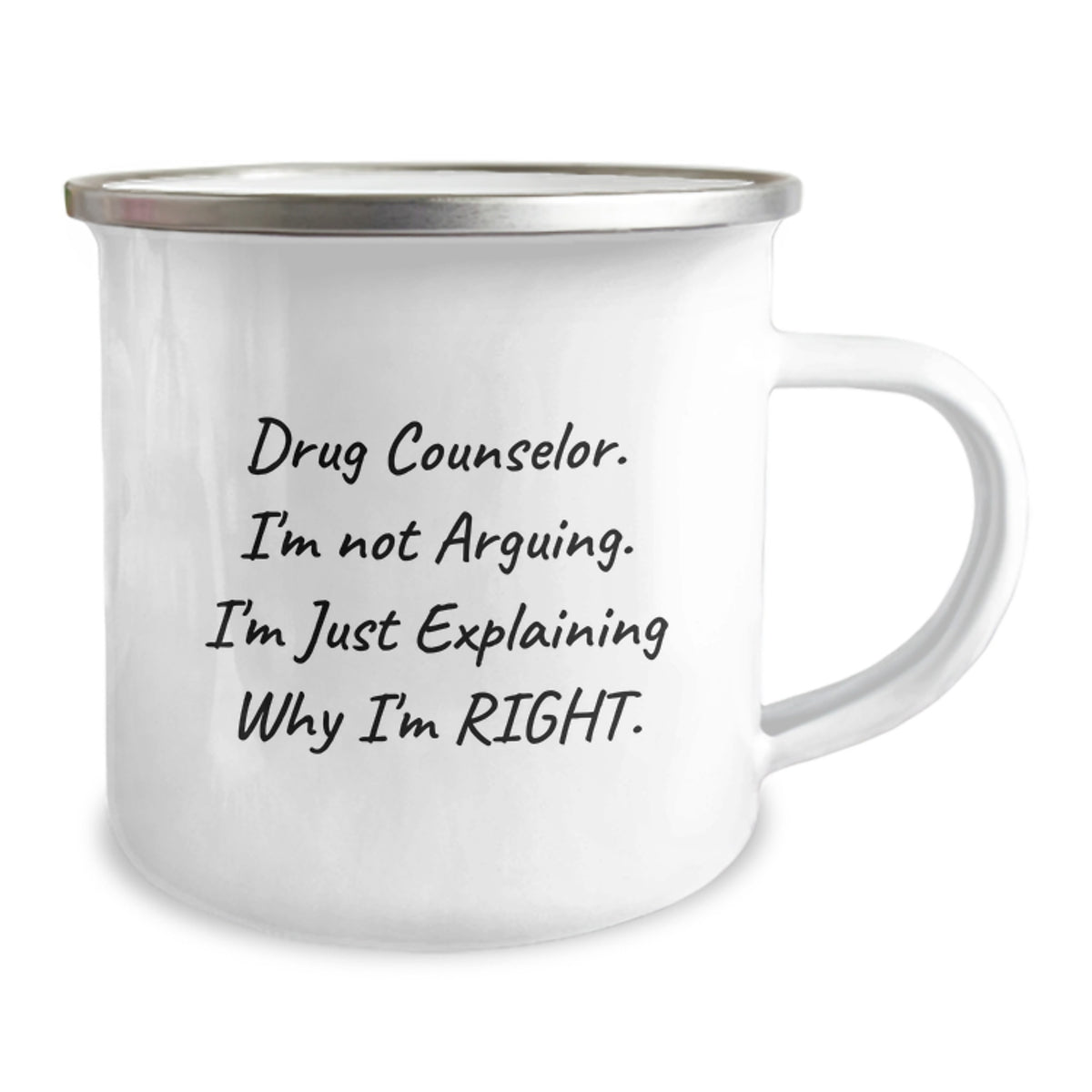 Christmas Gift for Her - Drug Counselor Camping Mug, Assertive Quote - Image 2