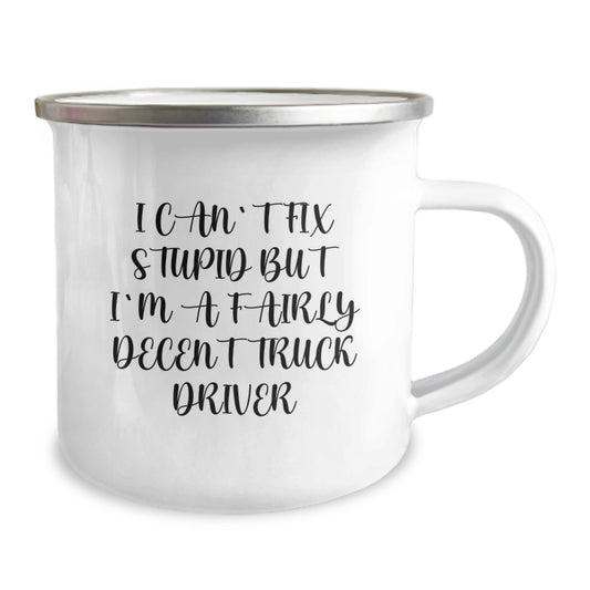 Funny Truck Driver Gifts for Men - Camping Mug - Graduation Unique Gifts from Friends for Fairly Decent Truck Drivers - Image 2