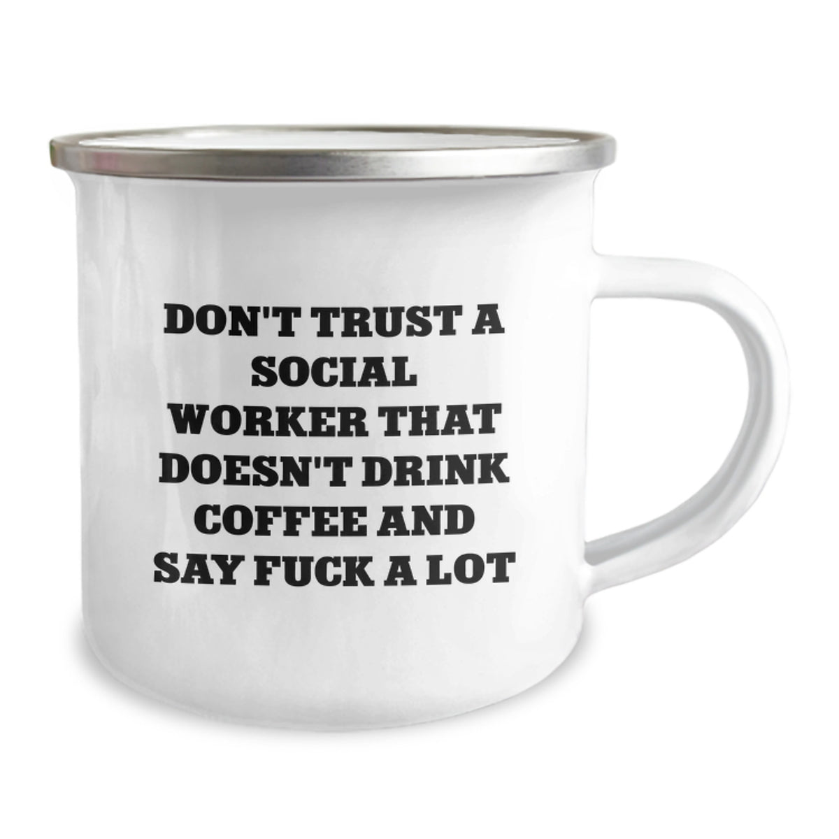 Christmas Gift for Her Bold Social Worker Camping Mug - Don't Trust - Image 2