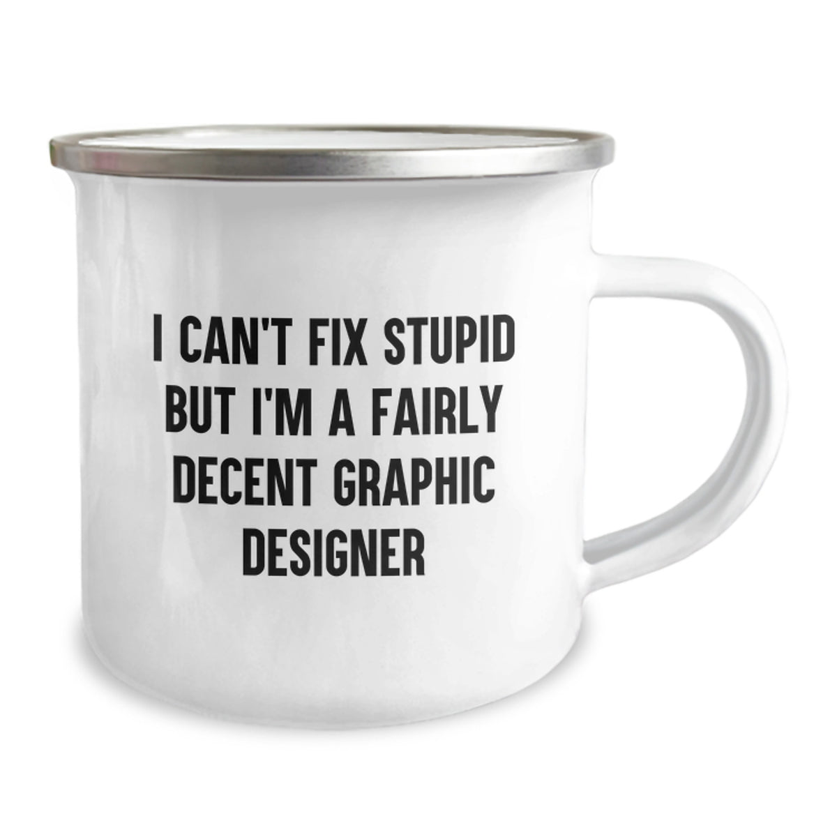 Christmas Gift for Her Funny Graphic Designer Mug, 'I Can't Fix Stupid' - Image 2