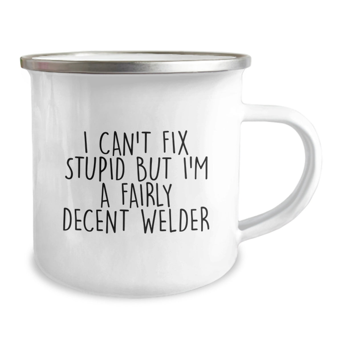 Welder Keepsake Camping Mug for Him Christmas Gift with Enamel Finish - Image 2