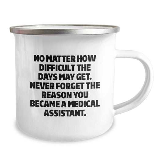 Funny Medical Assistant Gifts from Friends, A Camping Mug for Medical Assistant Graduation Unique Gifts, Never Forget the Reason with Inspiring Quote - Image 2