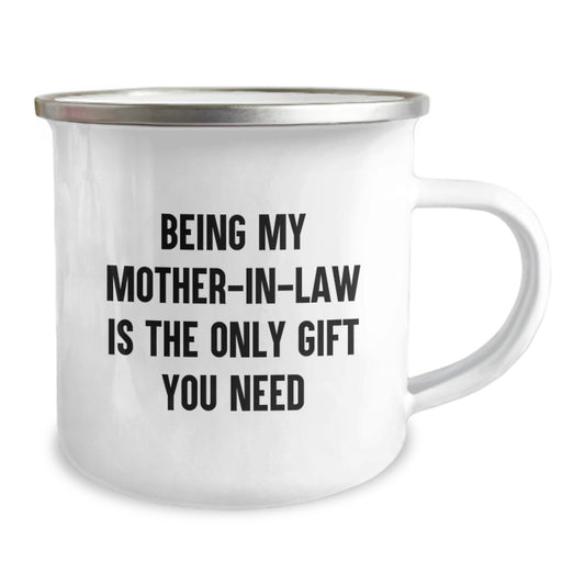 Funny Mom-in-law Gifts from Men to Women, Being My Mom-in-law Is The Only Gift You Need, Valentine's Unique Gifts for Mom-in-law, Camping Mug for Family, Friends, Coworkers - Image 2