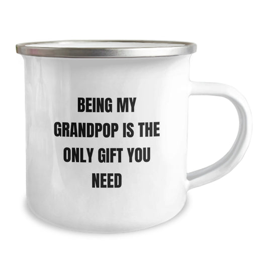 Funny Grandpop Gifts for Men from Family - Being My Grandpop Is The Only Gift You Need, Unique Camping Mug for Graduation, Funny Quote, 12 oz Stainless Steel - Image 2