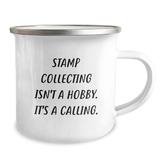 Funny Stamp Collecting Birthday Unique Gifts from Friends for Stamp Collecting Enthusiasts - Camping Mug with Inspirational Quote - Image 2