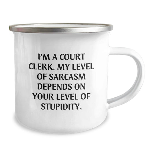 Funny Court Clerk Christmas Unique Gifts from Friends, Court Clerk Humor Mug for Men, Court Clerk Love and Sarcasm, Unique Court Clerk Camping Mug - Image 2