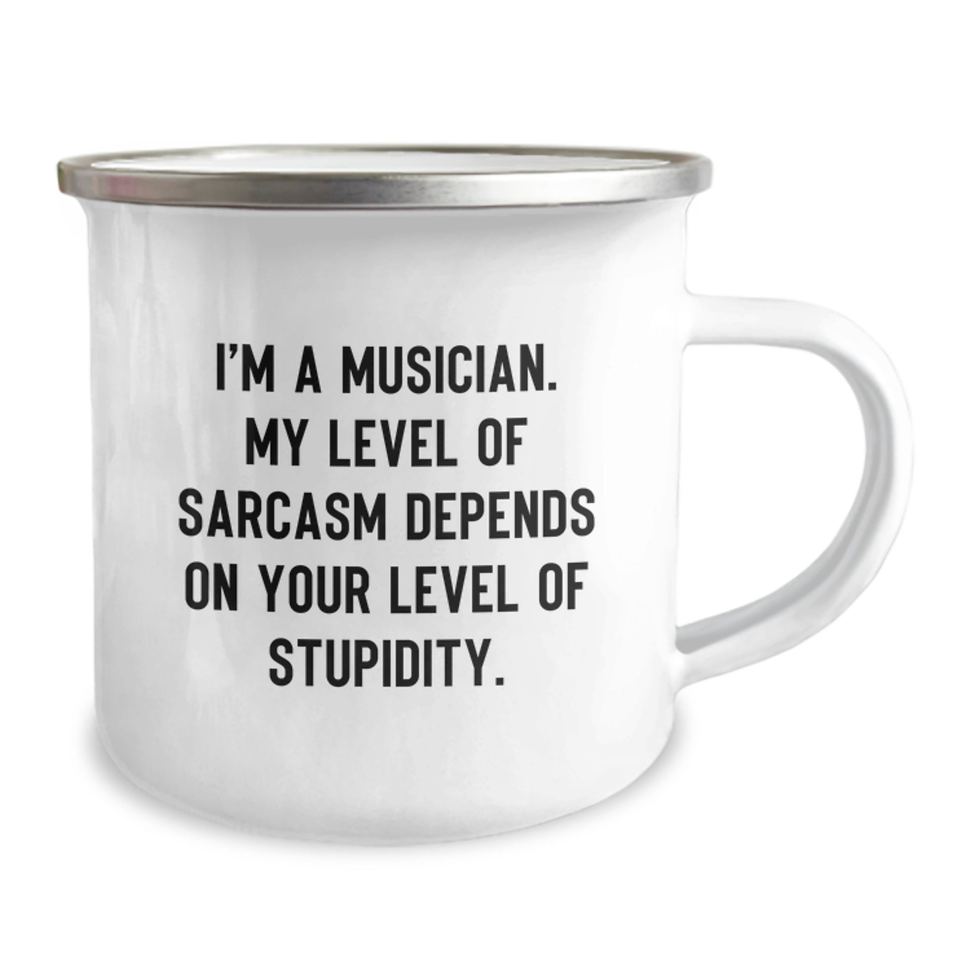 Funny Musician Gifts from Friends for Musician Men and Women Graduation Unique Mugs with I'm A Musician. My Level Of Sarcasm Depends On Your Level Of Stupidity. Quote - Image 2