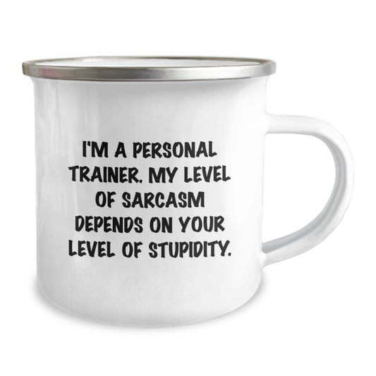 Funny Personal Trainer Gifts for Him Birthday Unique Camping Mug, Gifts from Friends for Men, Personal Trainer Sarcasm Quote - Image 2
