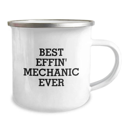 Funny Mechanic Gifts from Friends for Men - Best Effin' Mechanic Ever Insulated Camping Mug, Birthday Unique Gifts - Image 2