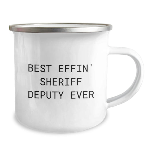 Funny Sheriff Deputy Gifts for Men, Camping Mug for Graduation Unique Gifts from Friends - Image 2