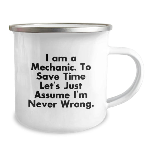 Mechanic Humor Camping Mug Gifts from Friends for Birthday, Funny Mechanic Quote, 12 oz Stainless Steel - Image 2