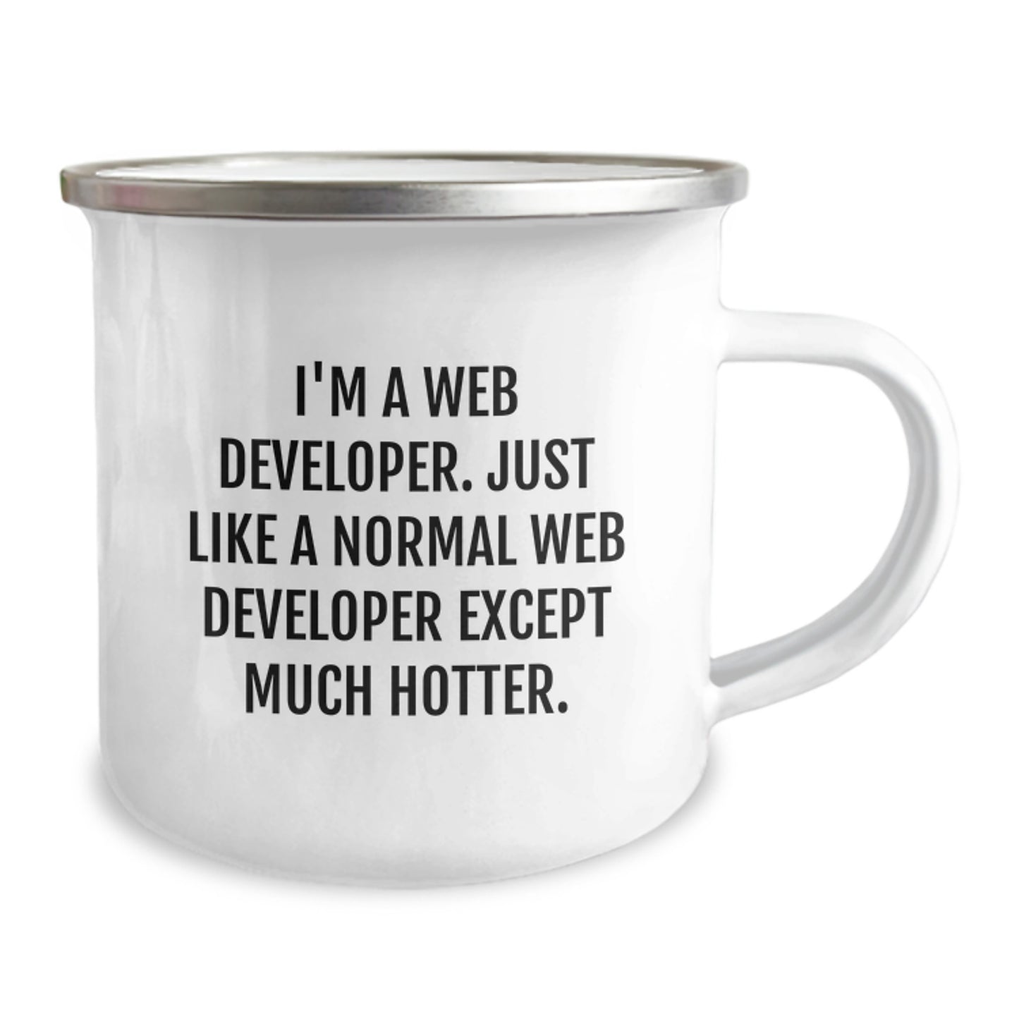 Funny Web Developer Gifts for Mom, Web Developer Camping Mug with 'I'm A Web Developer. Just Like A Normal Web Developer Except Much Hotter.' Quote, Ideal Gift from Family for Mother's Day - Image 2