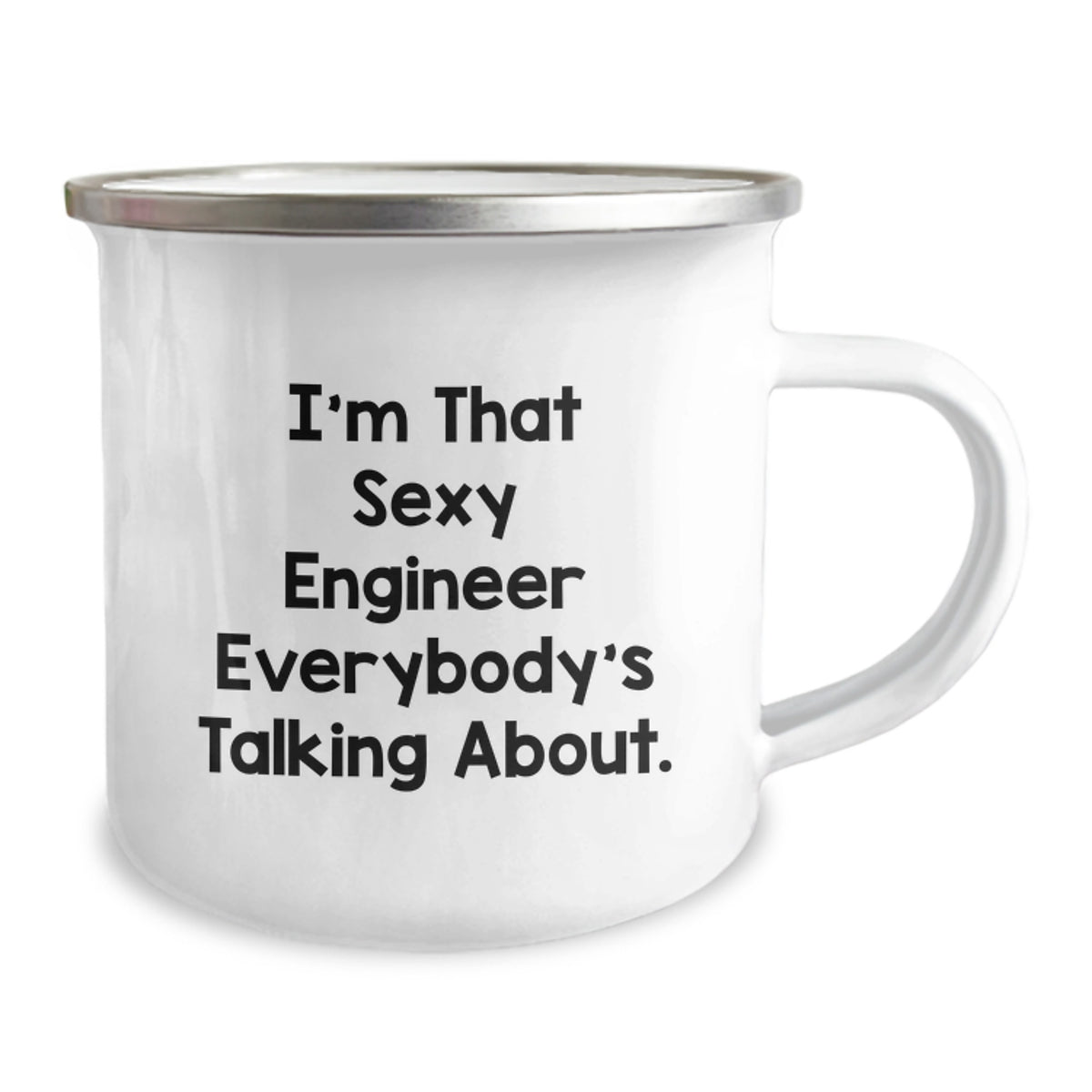 Gifts from Family for the Sexy Engineer, Funny Engineer Birthday Unique Gifts, 12 oz Enamel Camping Mug - Image 2