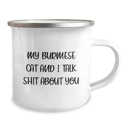 Funny Burmese Cat Gifts for Friends, Family, and Coworkers - Graduation Unique Mugs with 'My Burmese Cat And I Talk Shit About You' Quote - Camping Mugs for Men and Women - Image 2