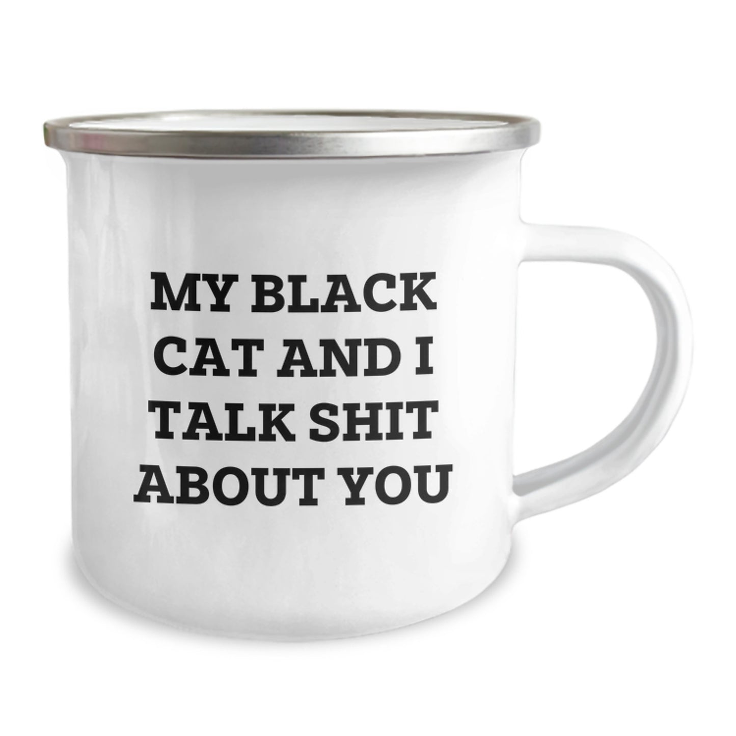 Funny Black Cat Gifts from Friends for Valentine's Unique Camping Mug - Image 2