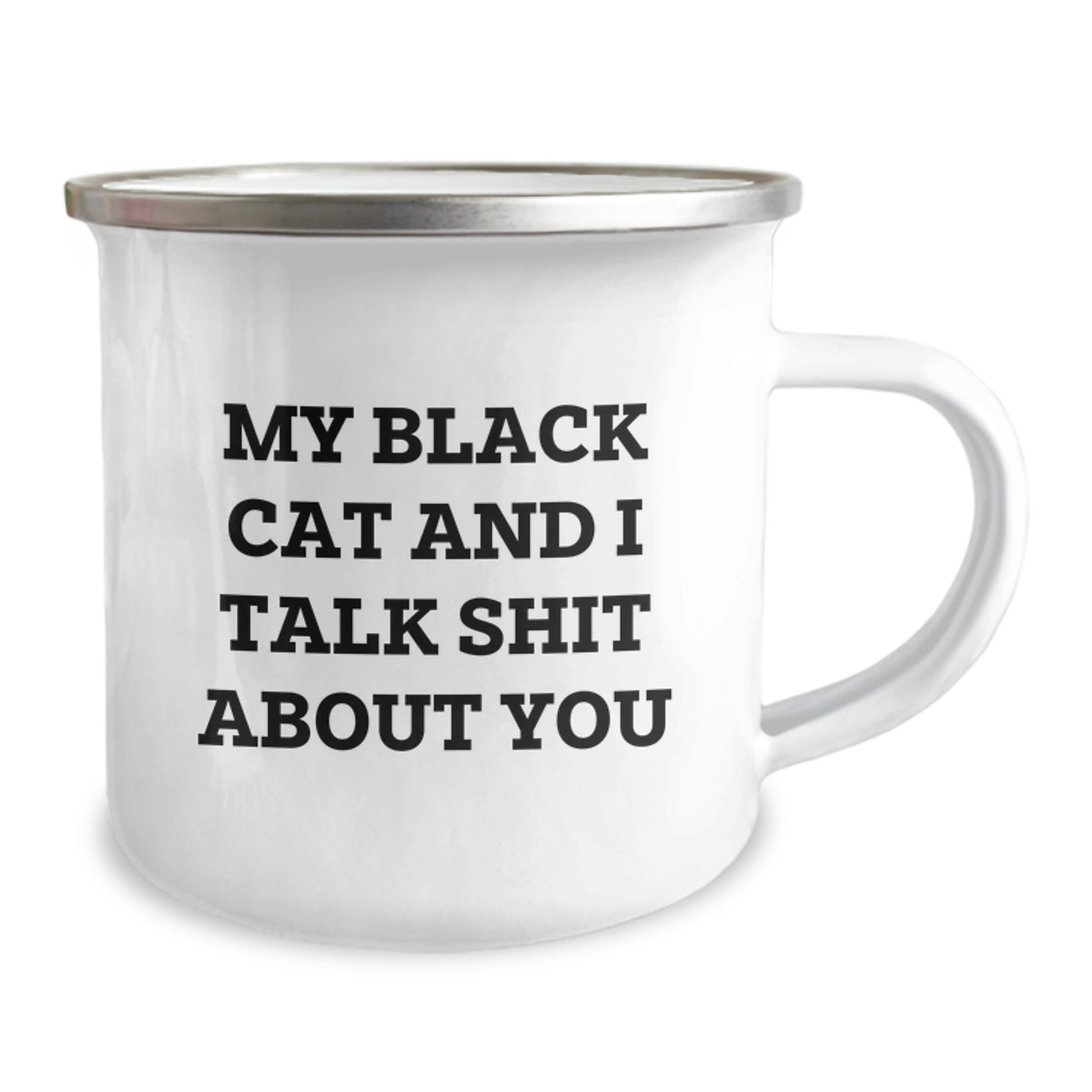 Funny Black Cat Gifts from Friends for Valentine's Unique Camping Mug - Image 2