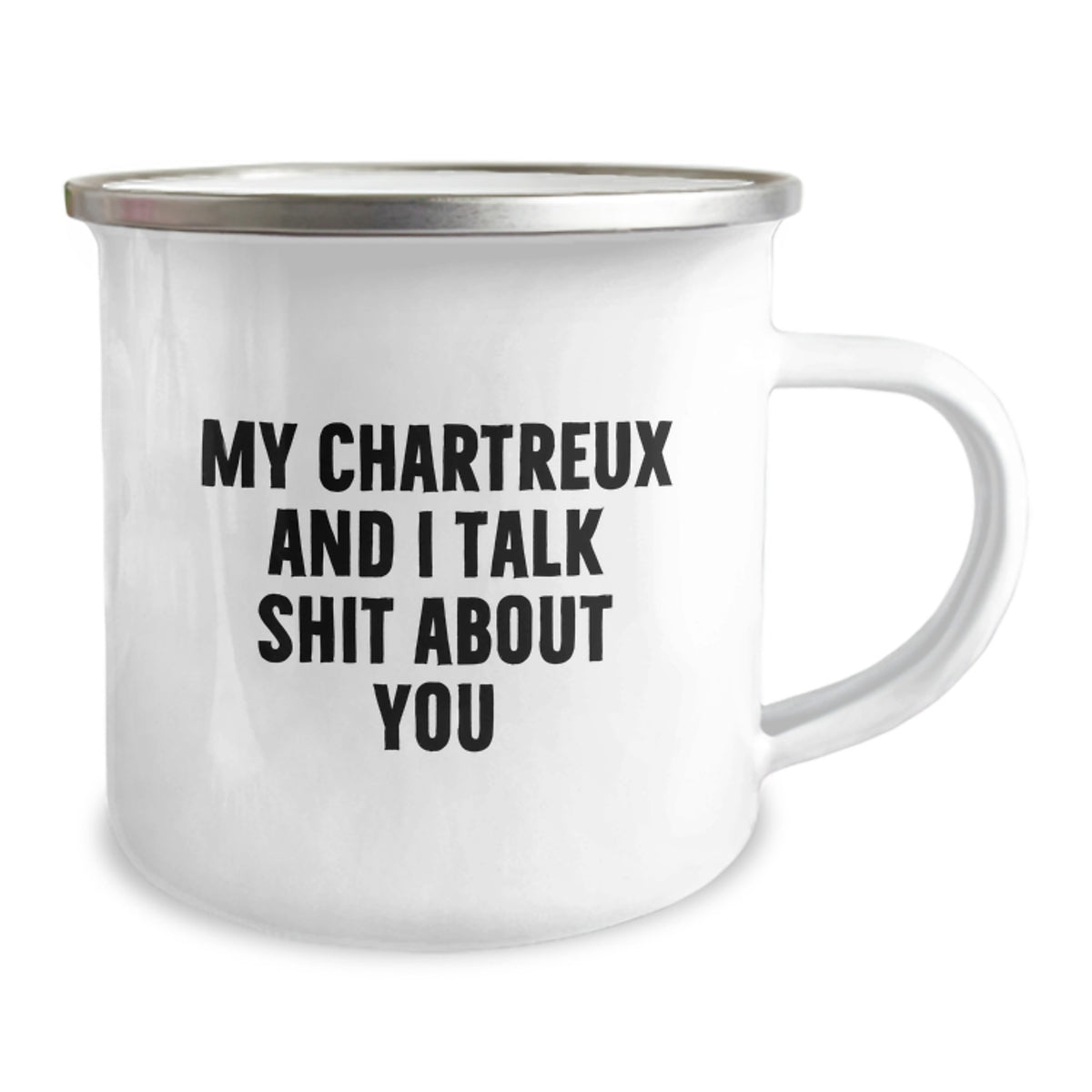 Funny Chartreux Cat Mugs for Dad, Unique Gifts from Men to Father on Father's Day - Chartreux Cat Lover's Camping Mug with My Chartreux And I Talk Shit About You Quote - Image 2