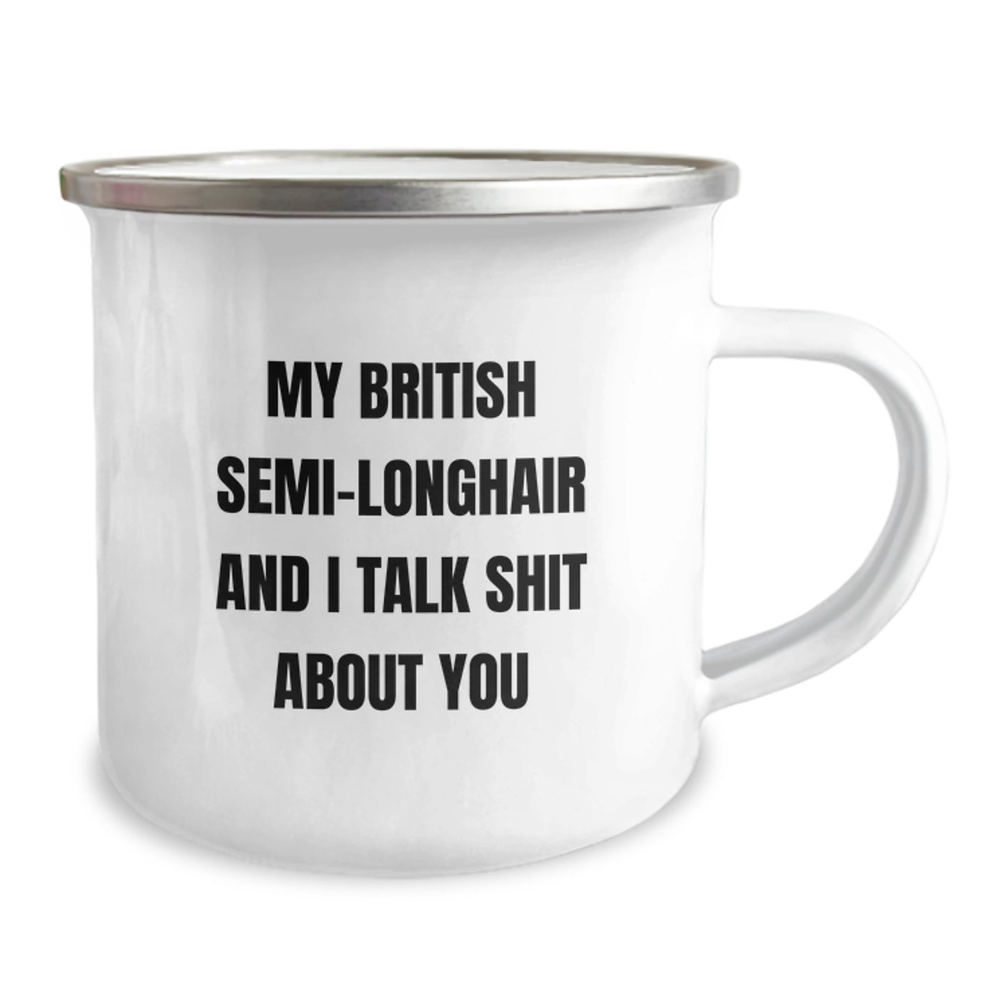 Funny British Semi-Longhair Cat Gifts for Friends, Christmas Unique Mugs with Quote My British Semi-longhair And I Talk Shit About You, Gifts from Friends - Image 2