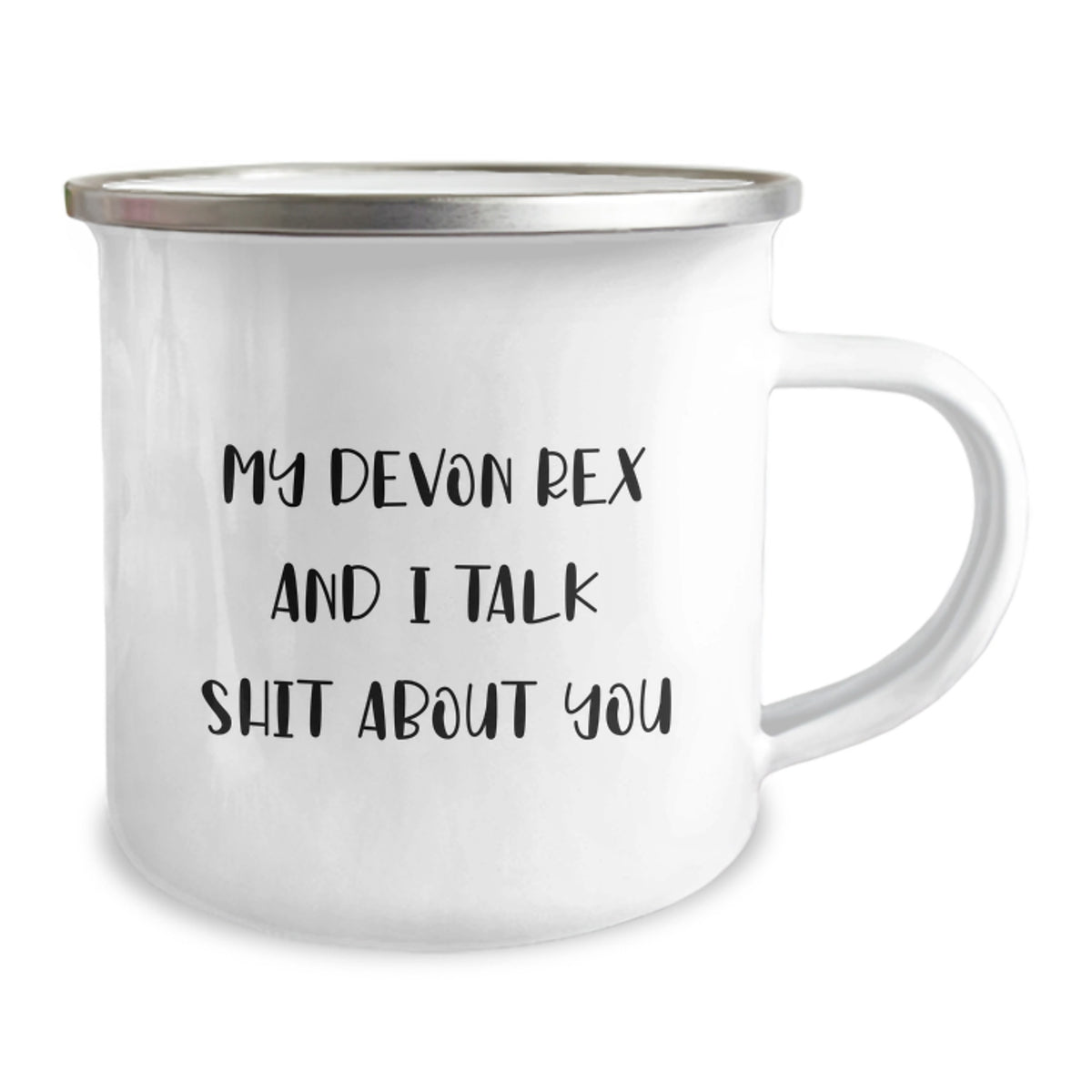 Funny Devon Rex Cat Lover Gifts from Men to Women, Christmas Unique Gifts for Cat Enthusiasts, Camping Mugs with 'My Devon Rex And I Talk Shit About You' - Image 2