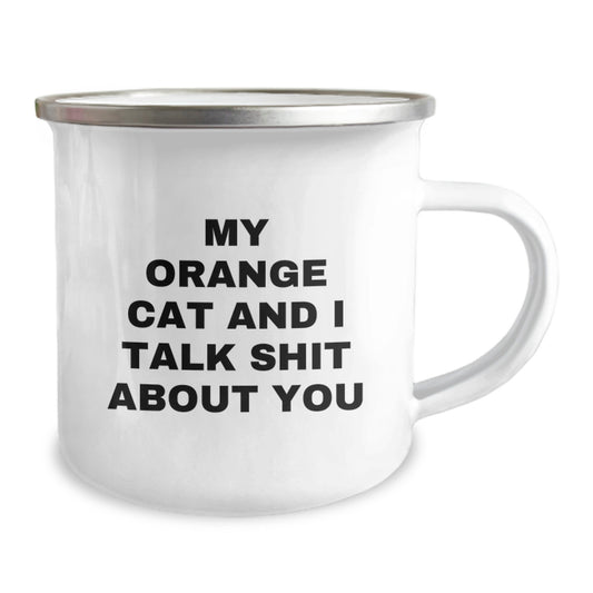 Orange Cat Lover Camping Mug, Funny Gift for Men, Women, Family, Friends from Orange Cat Enthusiast on Valentine's - Image 2