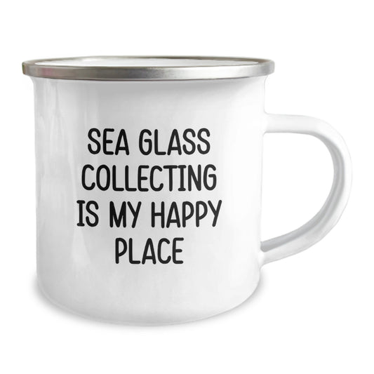Gifts from Loved Ones, Sea Glass Collecting Enthusiasts, and Camping Mug Lovers - 'Sea Glass Collecting Is My Happy Place' Valentine's Unique Gifts for Sea Glass Collectors - Image 2