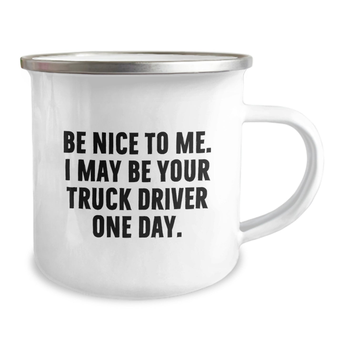 Funny Truck Driver Gifts from Friends for Men - 'Be Nice To Me', Camping Mug for Birthday Unique Gifts - Image 2