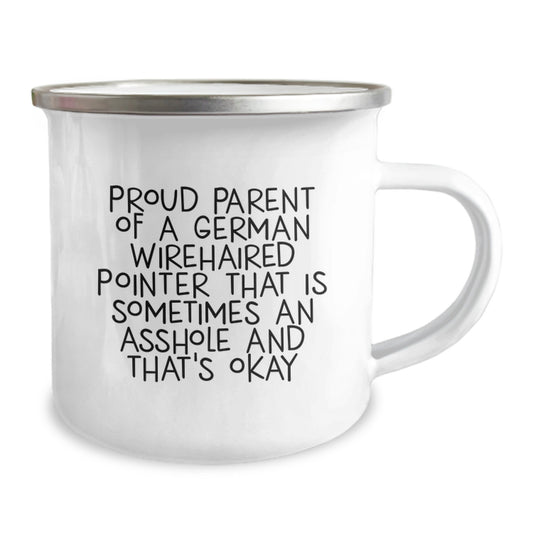 Funny German Wirehaired Pointer Dog Gifts for Men, Proud Parent German Wirehaired Pointer Dog Camping Mug, Unique Graduation Gifts from Dad - Image 2